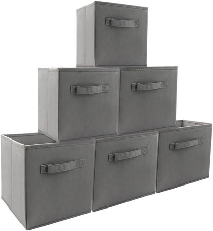 Small Storage Bins,Collapsible Fabric Storage Organizer 9.0"x7.5"x7.5",Mini Storage Box,fit for closet, living room, bookshelf, Kids clothes and toys storage and organization Blue…