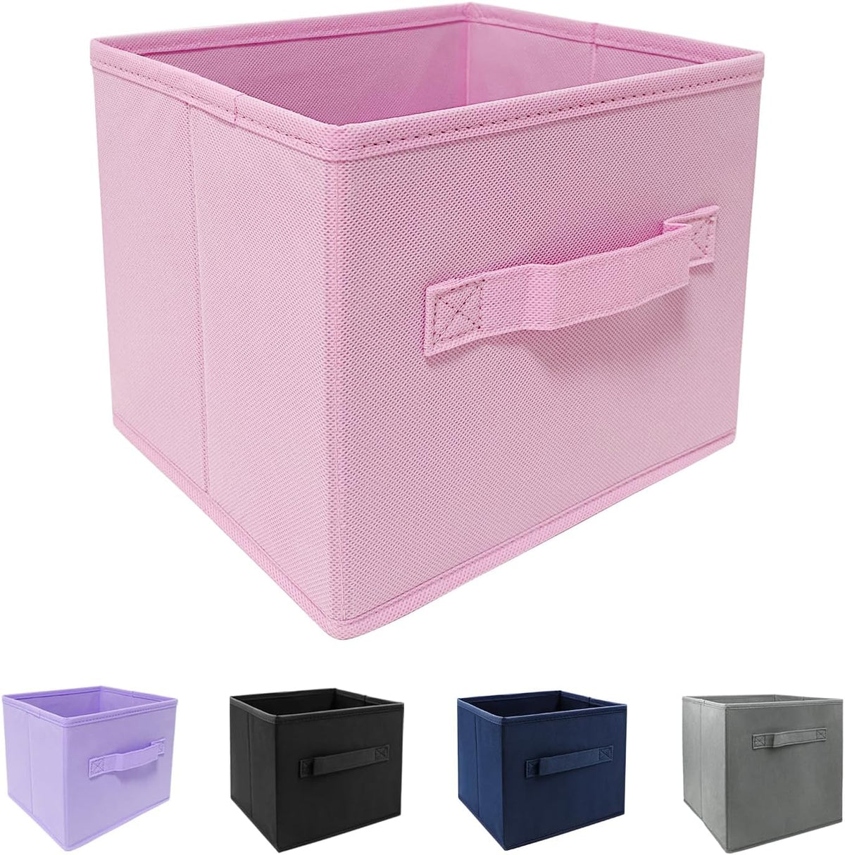 Small Storage Bins,Collapsible Fabric Storage Organizer 9.0"x7.5"x7.5",Mini Storage Box,fit for closet, living room, bookshelf, Kids clothes and toys storage and organization Blue…