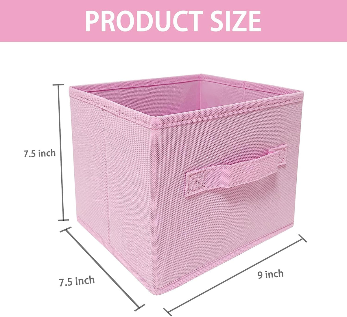 Small Storage Bins,Collapsible Fabric Storage Organizer 9.0"x7.5"x7.5",Mini Storage Box,fit for closet, living room, bookshelf, Kids clothes and toys storage and organization Blue…