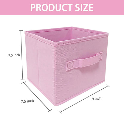 Small Storage Bins,Collapsible Fabric Storage Organizer 9.0"x7.5"x7.5",Mini Storage Box,fit for closet, living room, bookshelf, Kids clothes and toys storage and organization Blue…