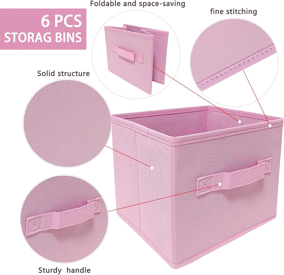 Small Storage Bins,Collapsible Fabric Storage Organizer 9.0"x7.5"x7.5",Mini Storage Box,fit for closet, living room, bookshelf, Kids clothes and toys storage and organization Blue…