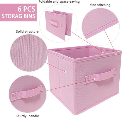 Small Storage Bins,Collapsible Fabric Storage Organizer 9.0"x7.5"x7.5",Mini Storage Box,fit for closet, living room, bookshelf, Kids clothes and toys storage and organization Blue…