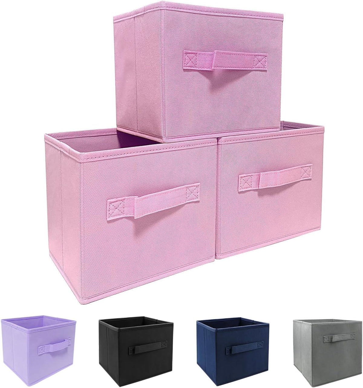 Small Storage Bins,Collapsible Fabric Storage Organizer 9.0"x7.5"x7.5",Mini Storage Box,fit for closet, living room, bookshelf, Kids clothes and toys storage and organization Blue…