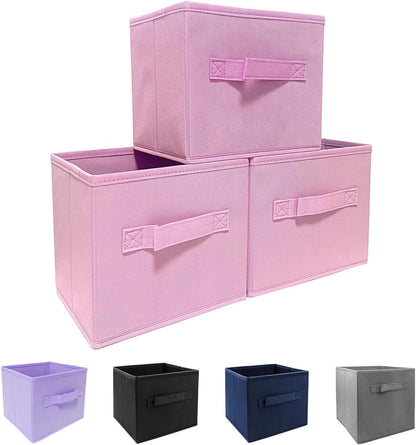 Small Storage Bins,Collapsible Fabric Storage Organizer 9.0"x7.5"x7.5",Mini Storage Box,fit for closet, living room, bookshelf, Kids clothes and toys storage and organization Blue…