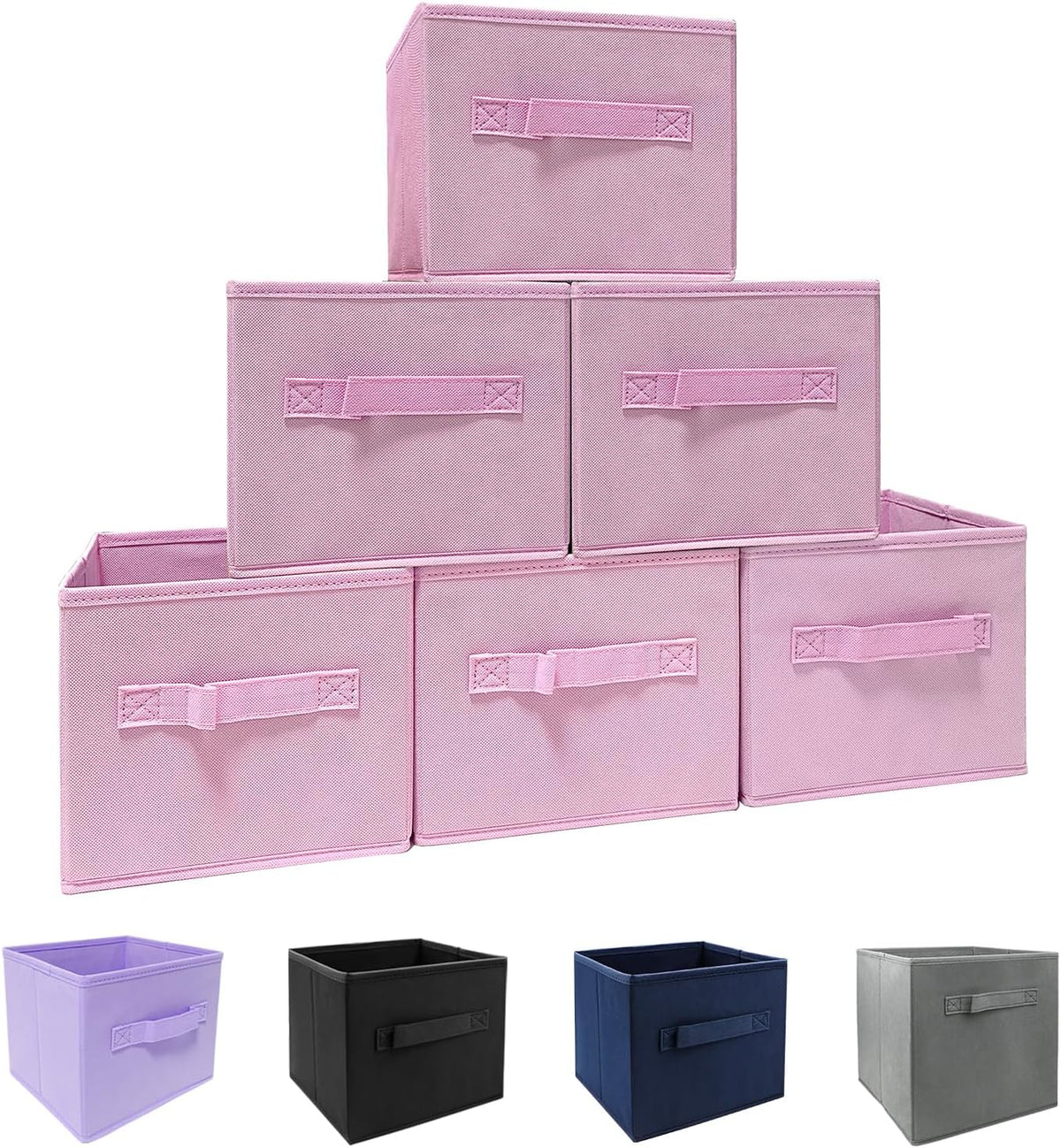 Small Storage Bins,Collapsible Fabric Storage Organizer 9.0"x7.5"x7.5",Mini Storage Box,fit for closet, living room, bookshelf, Kids clothes and toys storage and organization Blue…