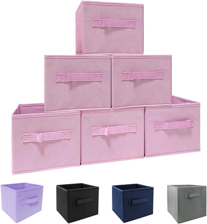 Small Storage Bins,Collapsible Fabric Storage Organizer 9.0"x7.5"x7.5",Mini Storage Box,fit for closet, living room, bookshelf, Kids clothes and toys storage and organization Blue…
