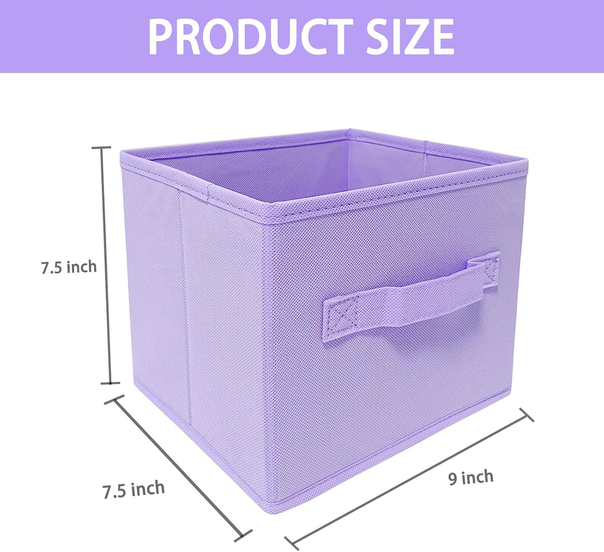 Small Storage Bins,Collapsible Fabric Storage Organizer 9.0"x7.5"x7.5",Mini Storage Box,fit for closet, living room, bookshelf, Kids clothes and toys storage and organization Blue…