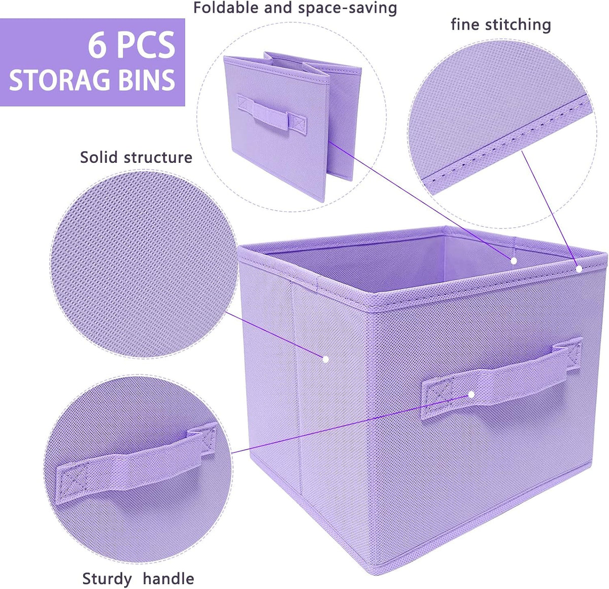 Small Storage Bins,Collapsible Fabric Storage Organizer 9.0"x7.5"x7.5",Mini Storage Box,fit for closet, living room, bookshelf, Kids clothes and toys storage and organization Blue…
