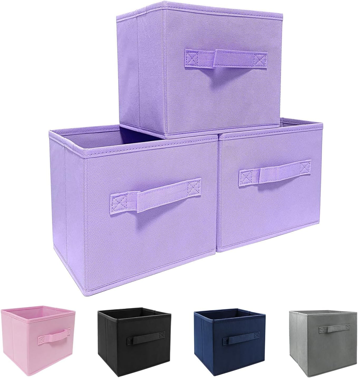 Small Storage Bins,Collapsible Fabric Storage Organizer 9.0"x7.5"x7.5",Mini Storage Box,fit for closet, living room, bookshelf, Kids clothes and toys storage and organization Blue…