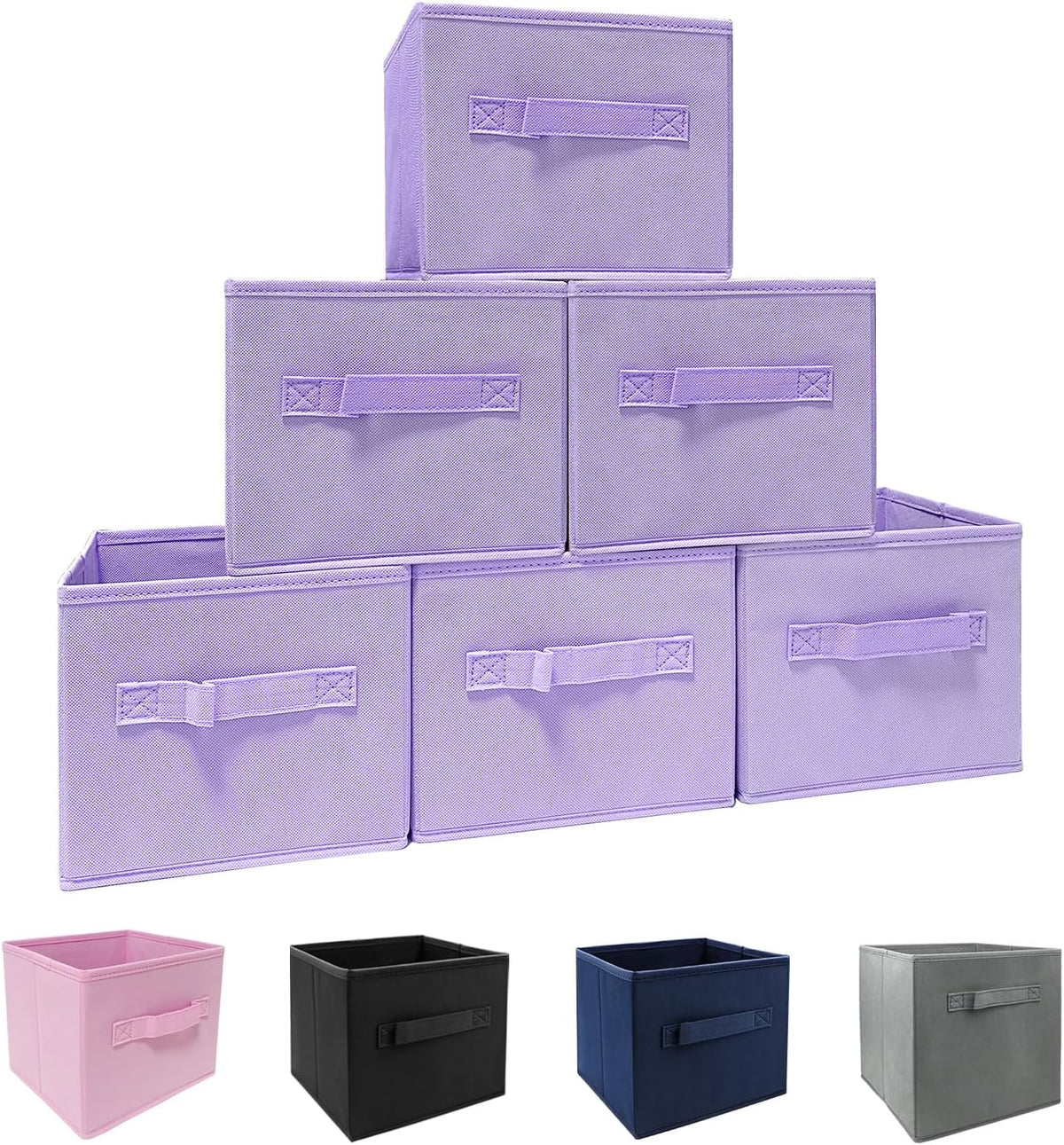 Small Storage Bins,Collapsible Fabric Storage Organizer 9.0"x7.5"x7.5",Mini Storage Box,fit for closet, living room, bookshelf, Kids clothes and toys storage and organization Blue…