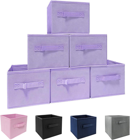 Small Storage Bins,Collapsible Fabric Storage Organizer 9.0"x7.5"x7.5",Mini Storage Box,fit for closet, living room, bookshelf, Kids clothes and toys storage and organization Blue…