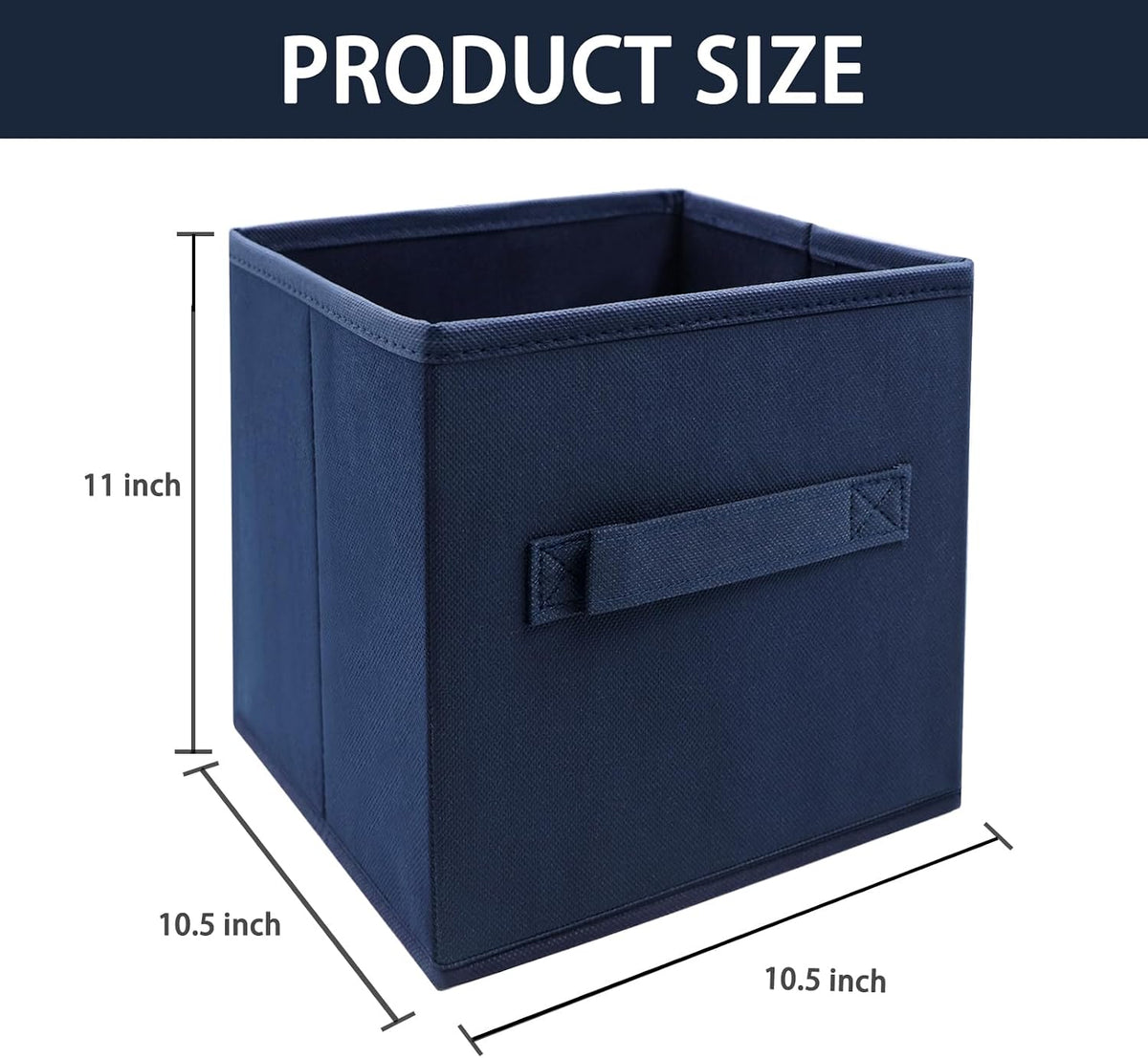 Small Storage Bins,Collapsible Fabric Storage Organizer 9.0"x7.5"x7.5",Mini Storage Box,fit for closet, living room, bookshelf, Kids clothes and toys storage and organization Blue…