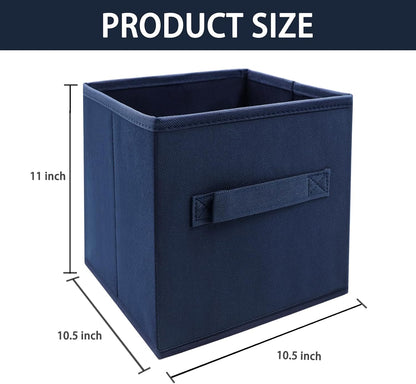Small Storage Bins,Collapsible Fabric Storage Organizer 9.0"x7.5"x7.5",Mini Storage Box,fit for closet, living room, bookshelf, Kids clothes and toys storage and organization Blue…
