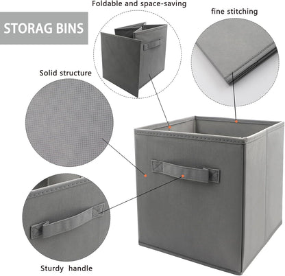 Small Storage Bins,Collapsible Fabric Storage Organizer 9.0"x7.5"x7.5",Mini Storage Box,fit for closet, living room, bookshelf, Kids clothes and toys storage and organization Blue…