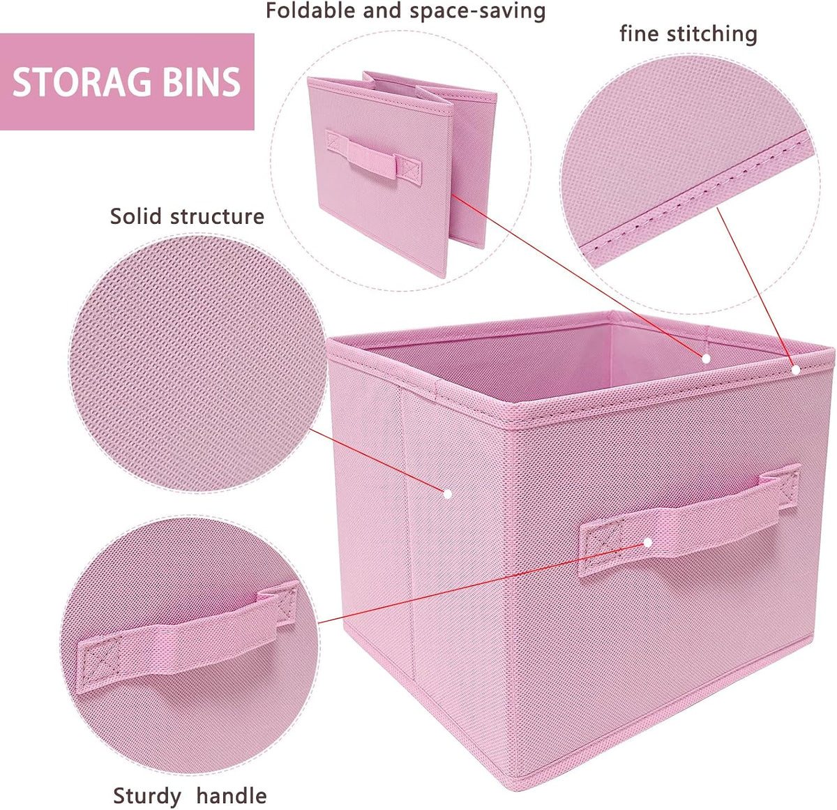 Small Storage Bins,Collapsible Fabric Storage Organizer 9.0"x7.5"x7.5",Mini Storage Box,fit for closet, living room, bookshelf, Kids clothes and toys storage and organization Blue…