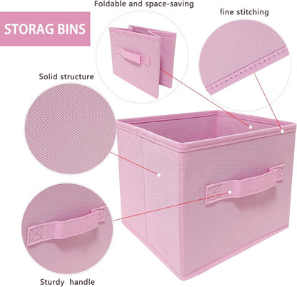 Small Storage Bins,Collapsible Fabric Storage Organizer 9.0"x7.5"x7.5",Mini Storage Box,fit for closet, living room, bookshelf, Kids clothes and toys storage and organization Blue…