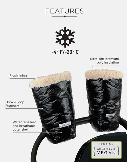 Enfant Stroller Warmmuffs Gloves - Anti-Freeze Stroller Mittens for Handlebars, Water Repellent Hand Warmer Muff for Cold Weather, Plush Lined Stroller Warmmuffs | Winter Stroller Accessories