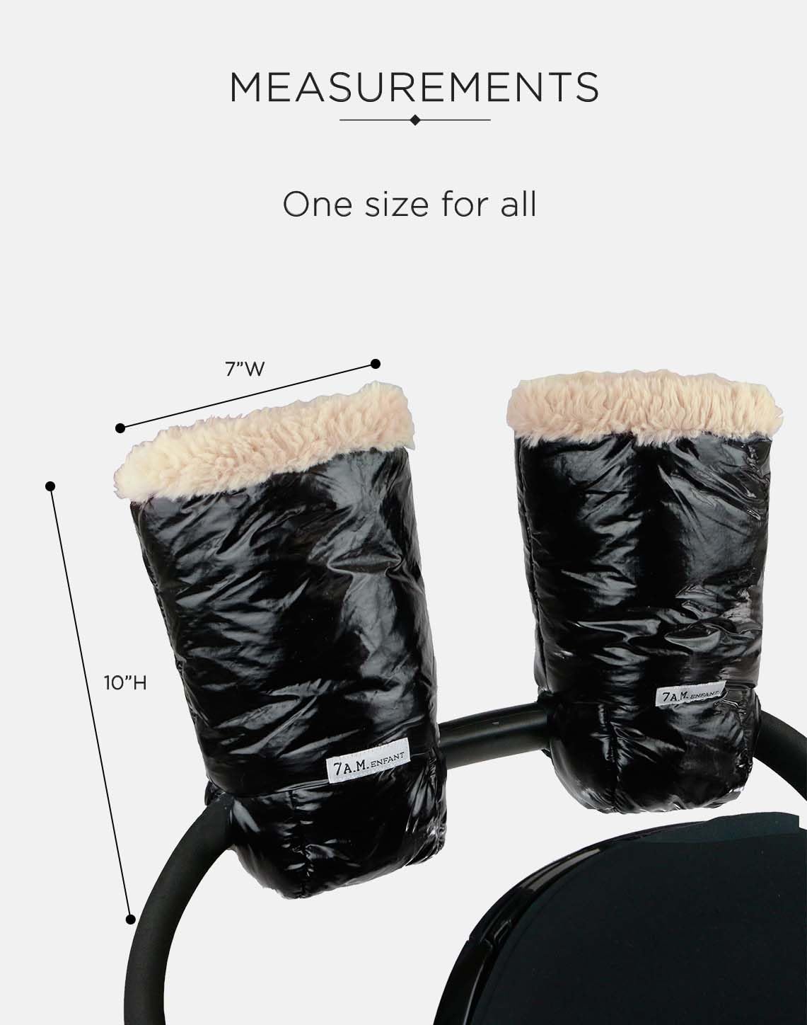 Enfant Stroller Warmmuffs Gloves - Anti-Freeze Stroller Mittens for Handlebars, Water Repellent Hand Warmer Muff for Cold Weather, Plush Lined Stroller Warmmuffs | Winter Stroller Accessories