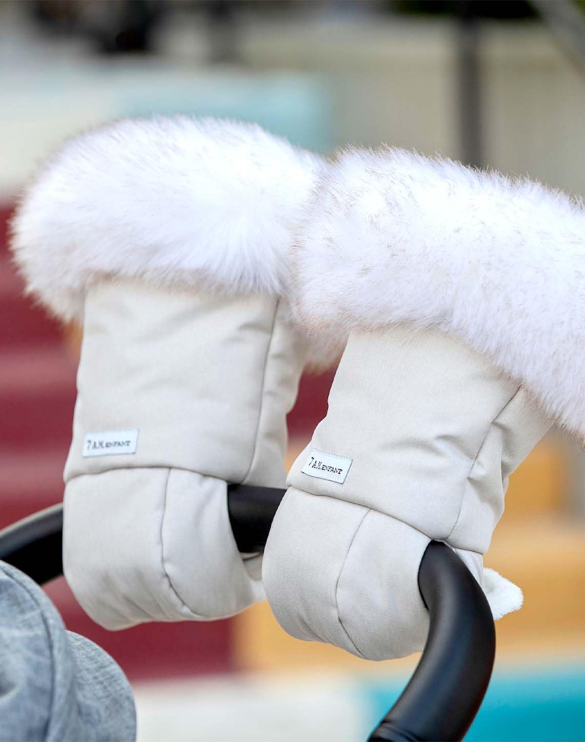 Enfant Stroller Warmmuffs Gloves - Anti-Freeze Stroller Mittens for Handlebars, Water Repellent Hand Warmer Muff for Cold Weather, Plush Lined Stroller Warmmuffs | Winter Stroller Accessories