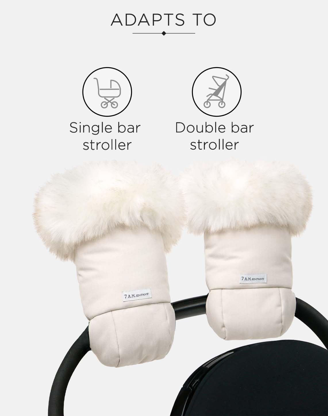 Enfant Stroller Warmmuffs Gloves - Anti-Freeze Stroller Mittens for Handlebars, Water Repellent Hand Warmer Muff for Cold Weather, Plush Lined Stroller Warmmuffs | Winter Stroller Accessories
