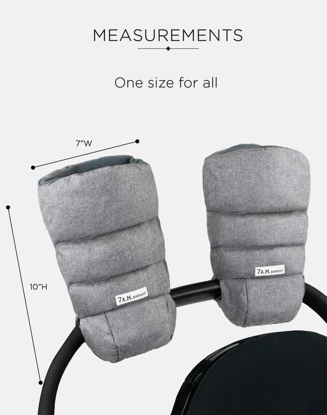 Enfant Stroller Warmmuffs Gloves - Anti-Freeze Stroller Mittens for Handlebars, Water Repellent Hand Warmer Muff for Cold Weather, Plush Lined Stroller Warmmuffs | Winter Stroller Accessories