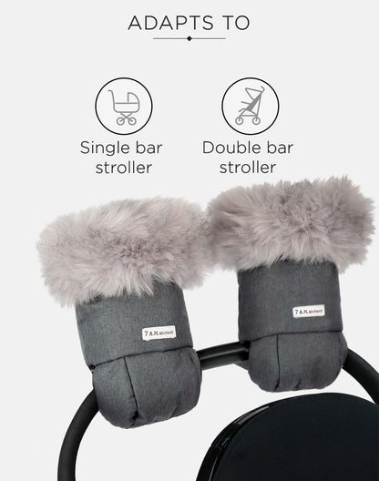 Enfant Stroller Warmmuffs Gloves - Anti-Freeze Stroller Mittens for Handlebars, Water Repellent Hand Warmer Muff for Cold Weather, Plush Lined Stroller Warmmuffs | Winter Stroller Accessories