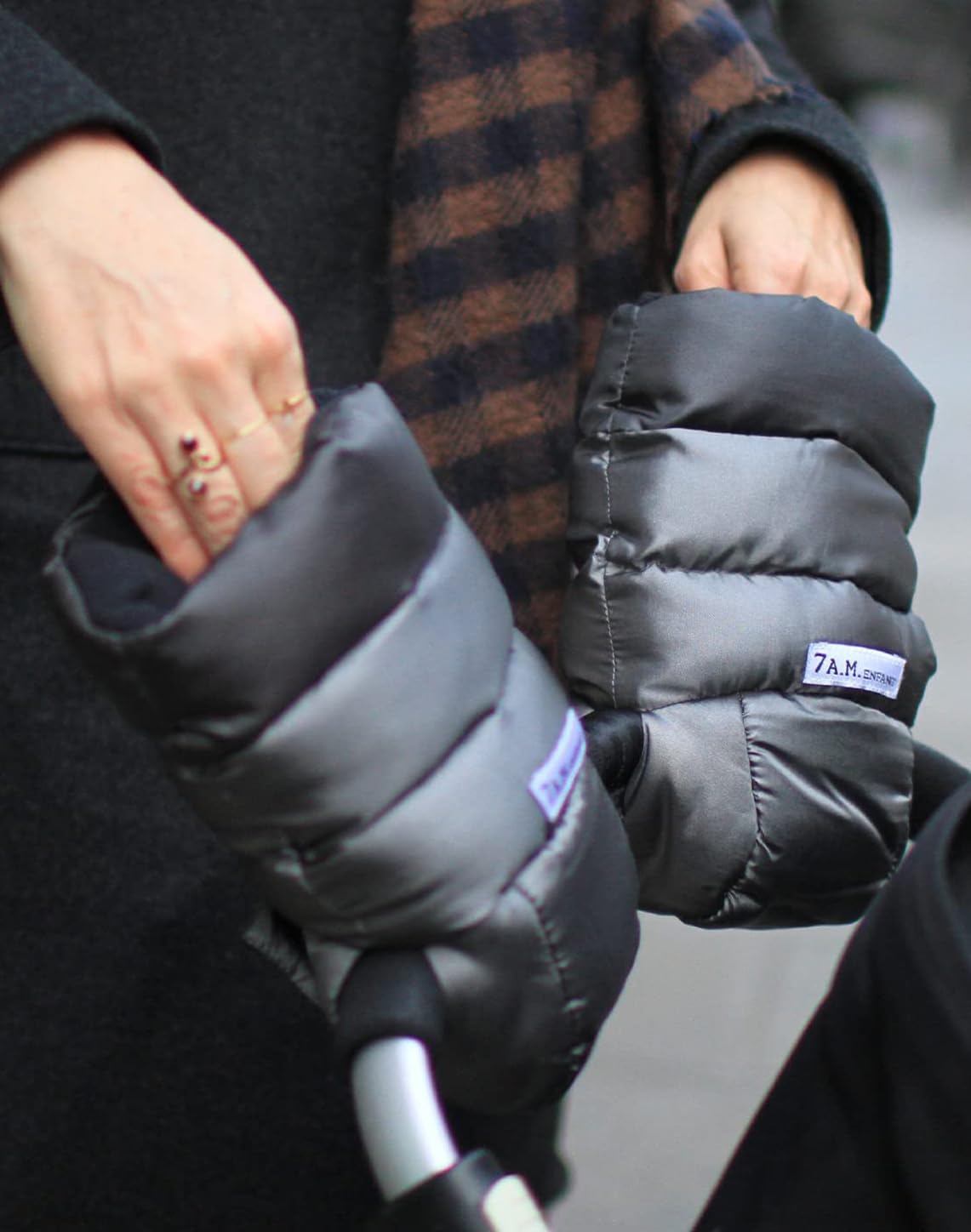 Enfant Stroller Warmmuffs Gloves - Anti-Freeze Stroller Mittens for Handlebars, Water Repellent Hand Warmer Muff for Cold Weather, Plush Lined Stroller Warmmuffs | Winter Stroller Accessories