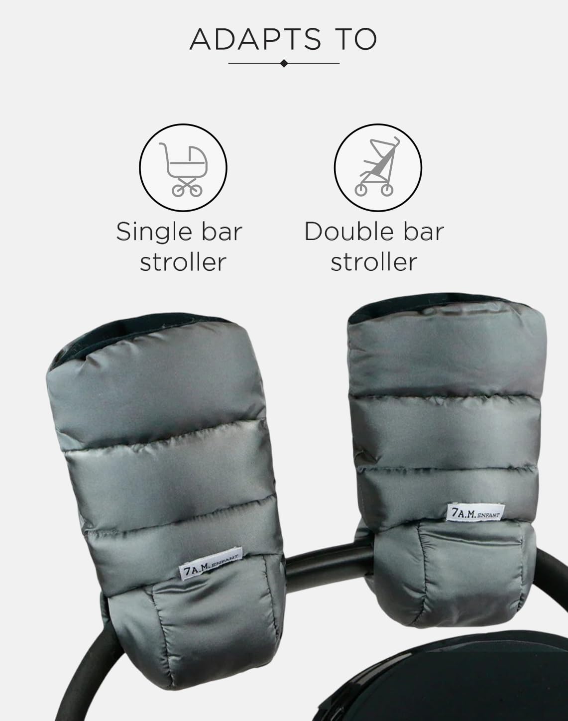 Enfant Stroller Warmmuffs Gloves - Anti-Freeze Stroller Mittens for Handlebars, Water Repellent Hand Warmer Muff for Cold Weather, Plush Lined Stroller Warmmuffs | Winter Stroller Accessories