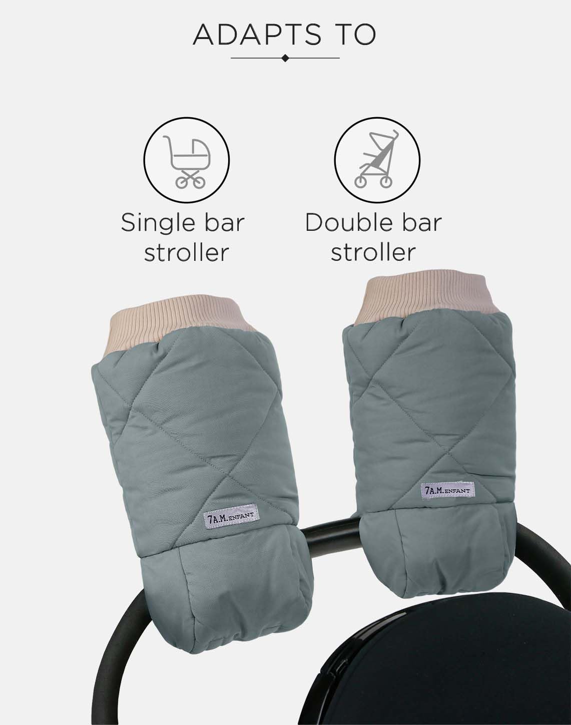 Enfant Stroller Warmmuffs Gloves - Anti-Freeze Stroller Mittens for Handlebars, Water Repellent Hand Warmer Muff for Cold Weather, Plush Lined Stroller Warmmuffs | Winter Stroller Accessories