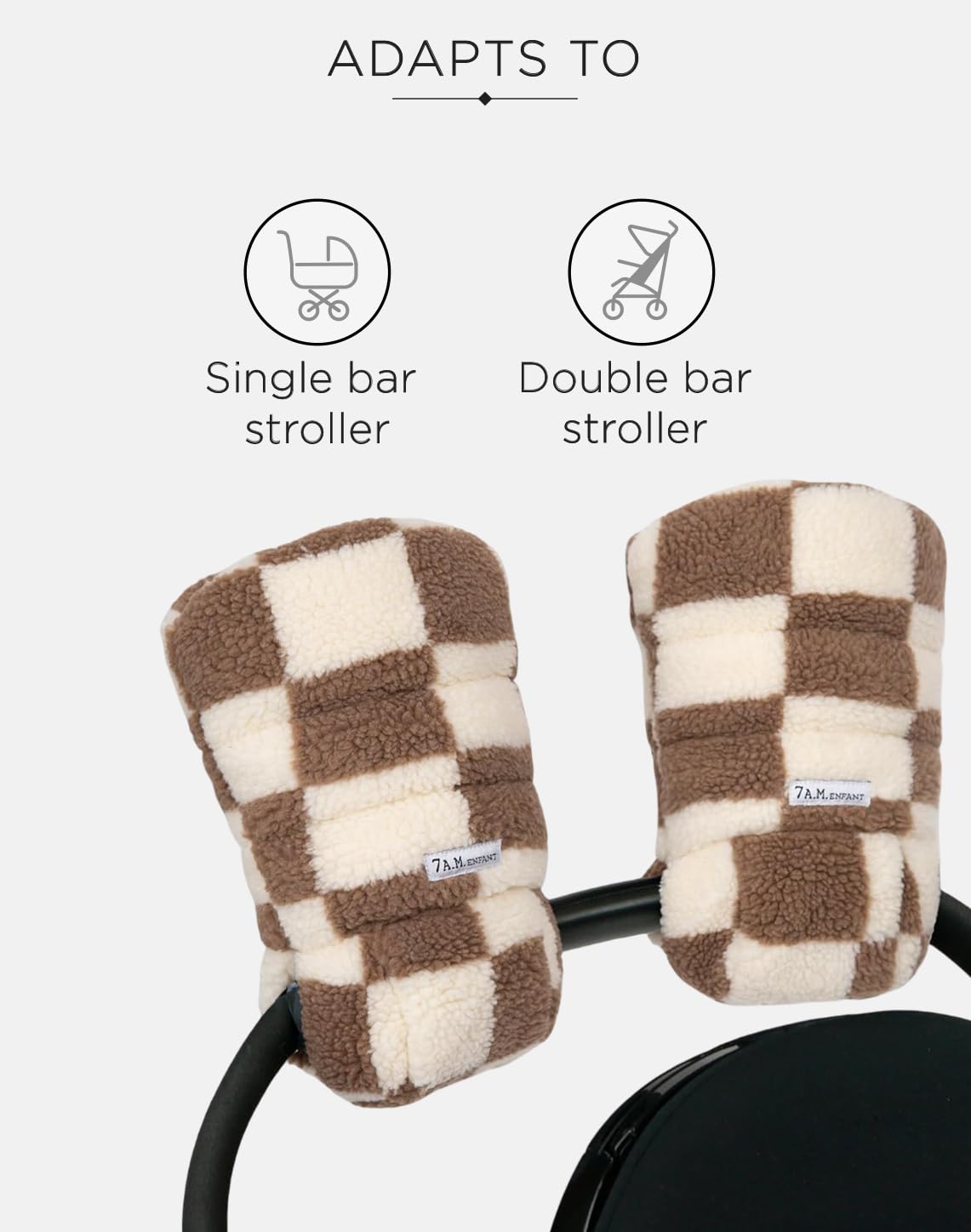 Enfant Stroller Warmmuffs Gloves - Anti-Freeze Stroller Mittens for Handlebars, Water Repellent Hand Warmer Muff for Cold Weather, Plush Lined Stroller Warmmuffs | Winter Stroller Accessories