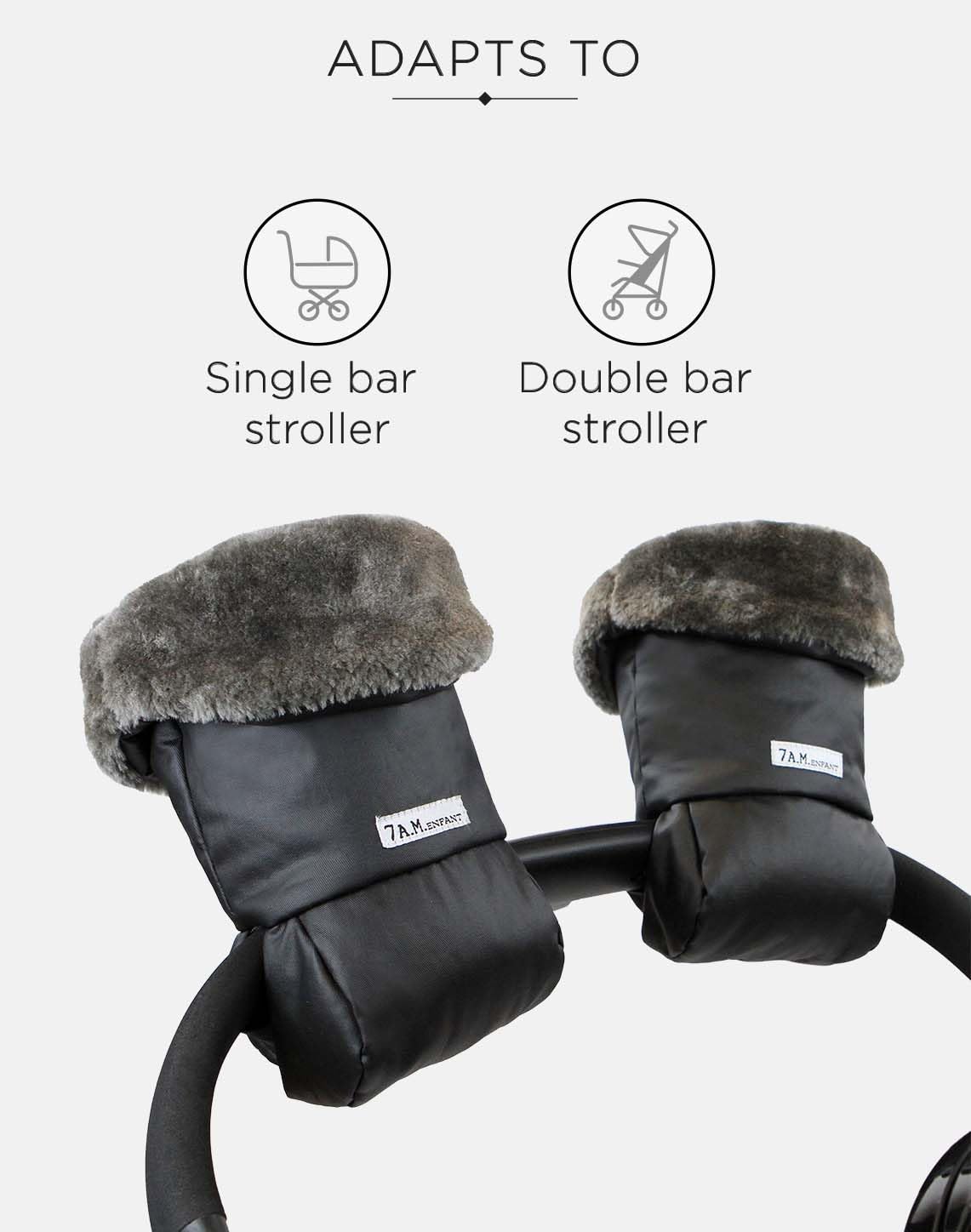Enfant Stroller Warmmuffs Gloves - Anti-Freeze Stroller Mittens for Handlebars, Water Repellent Hand Warmer Muff for Cold Weather, Plush Lined Stroller Warmmuffs | Winter Stroller Accessories
