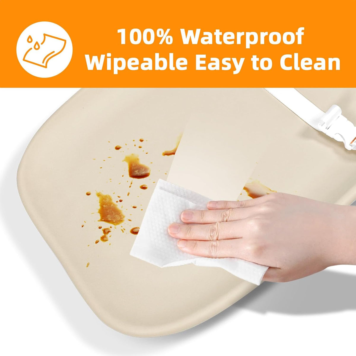 Baby Changing Pad – Wipe-Clean Surface,Non-Slip Base with Safety Strap,Straight Peanut Contoured with Cushioned EVA Foam,Portable Diaper Changing Pad for Newborn and Toddler,Nursery and Travel, Oat
