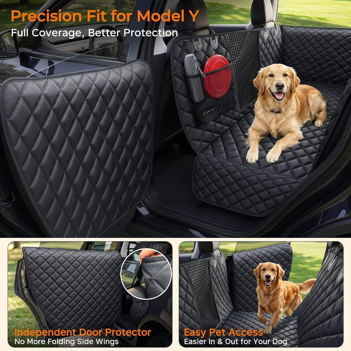 Dog Car Seat Cover for Back Seat, Waterproof Hammock for Car & SUV