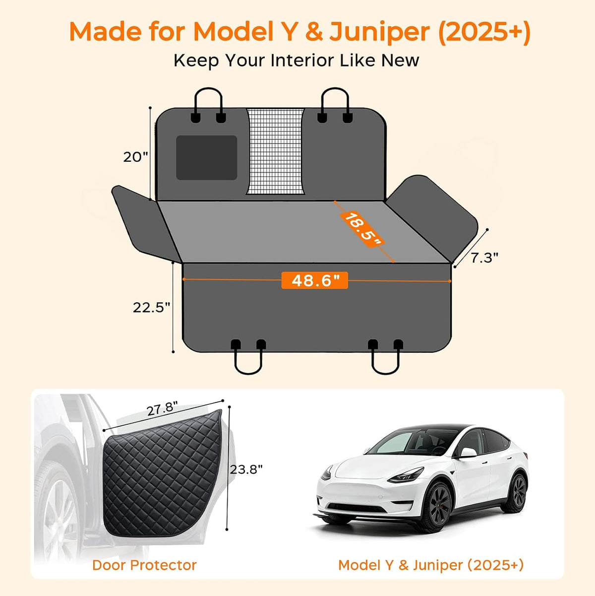 Dog Car Seat Cover for Back Seat, Waterproof Hammock for Car & SUV