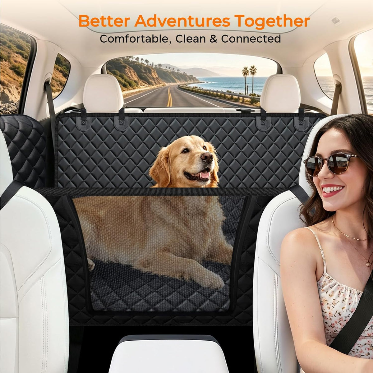 Dog Car Seat Cover for Back Seat, Waterproof Hammock for Car & SUV