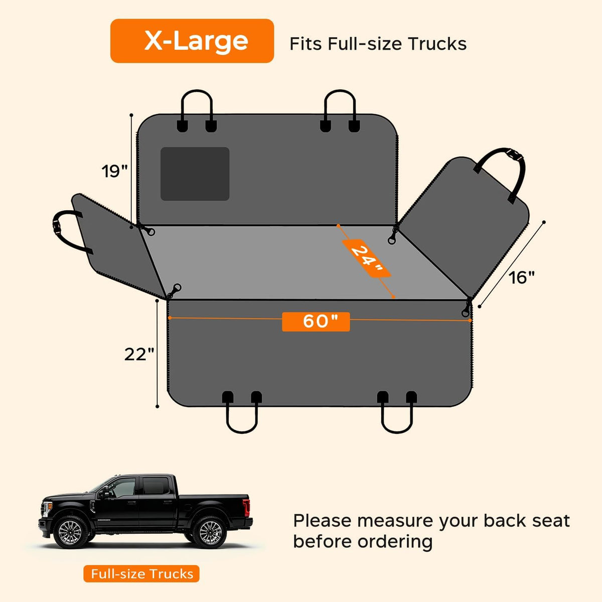 Dog Car Seat Cover for Back Seat, Waterproof Hammock for Car & SUV