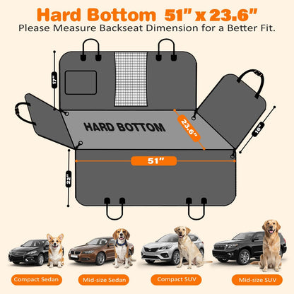 Dog Car Seat Cover for Back Seat, Waterproof Hammock for Car & SUV