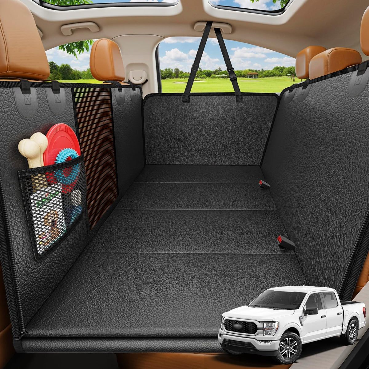 Dog Car Seat Cover for Back Seat, Waterproof Hammock for Car & SUV