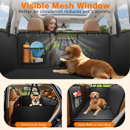 Dog Car Seat Cover for Back Seat, Waterproof Hammock for Car & SUV