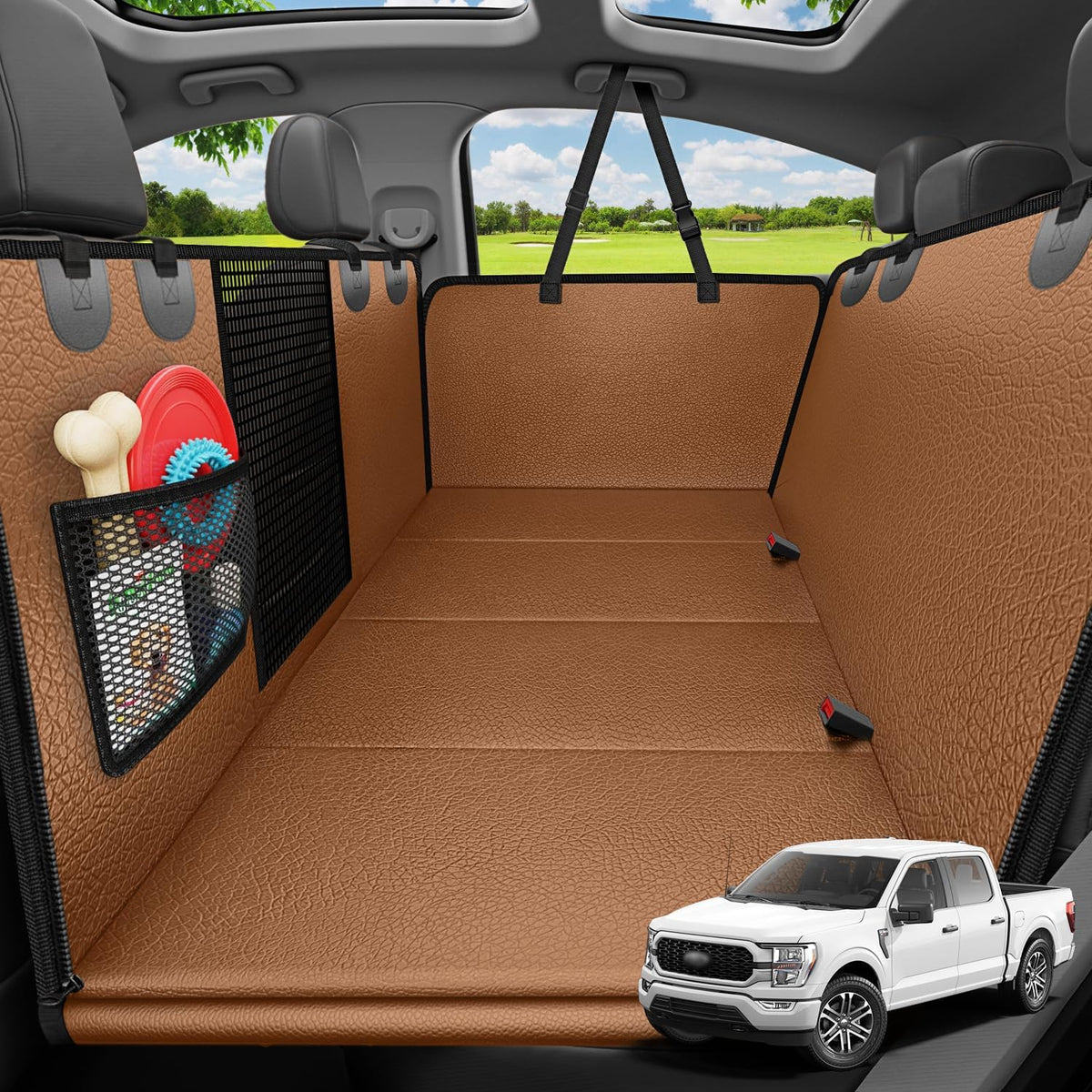 Dog Car Seat Cover for Back Seat, Waterproof Hammock for Car & SUV