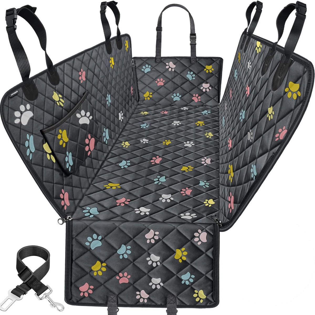 Dog Car Seat Cover for Back Seat, Waterproof Hammock for Car & SUV