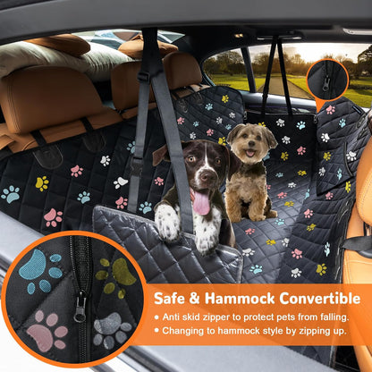 Dog Car Seat Cover for Back Seat, Waterproof Hammock for Car & SUV