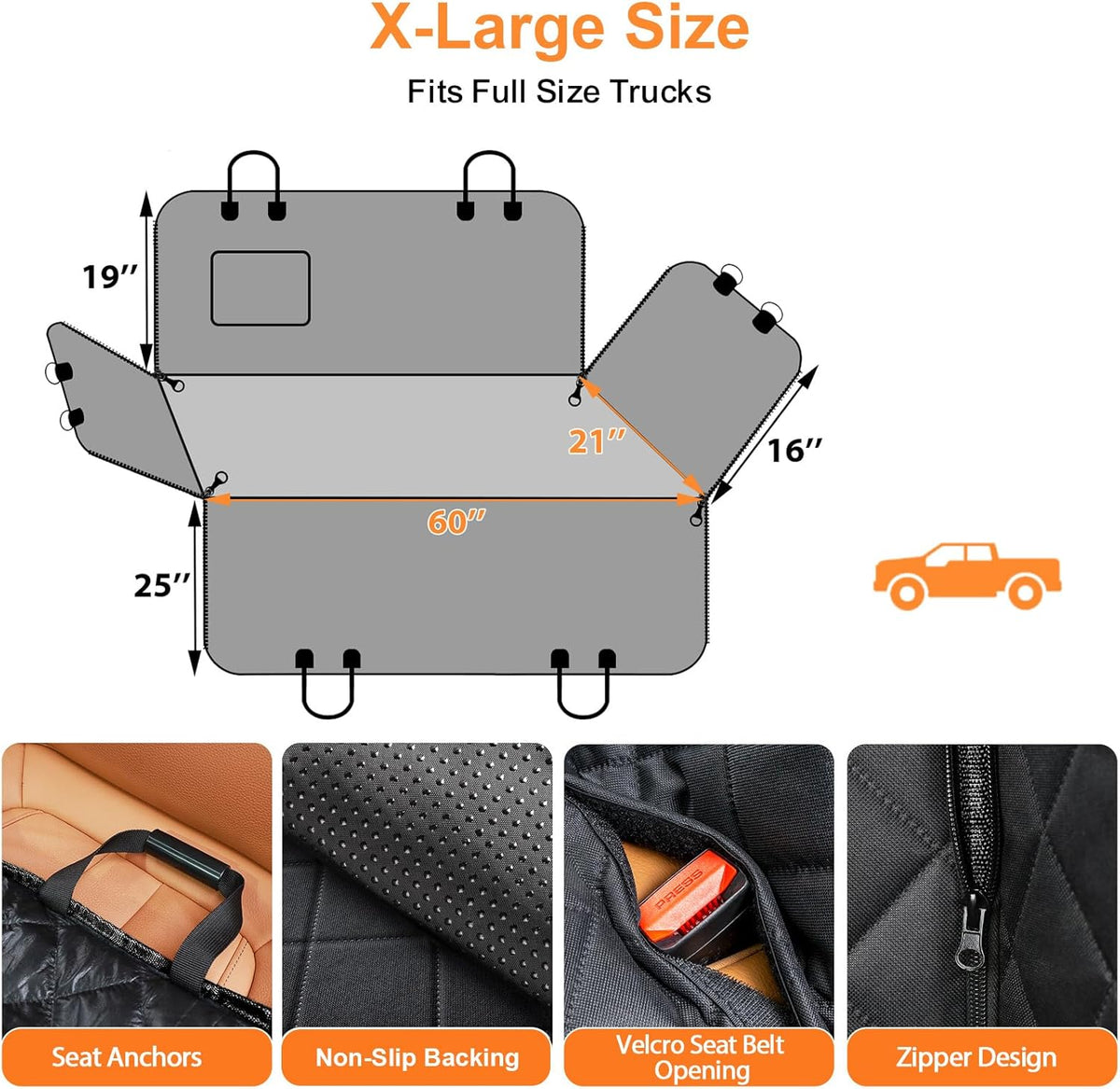 Dog Car Seat Cover for Back Seat, Waterproof Hammock for Car & SUV