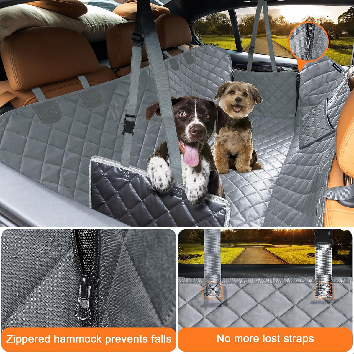 Dog Car Seat Cover for Back Seat, Waterproof Hammock for Car & SUV