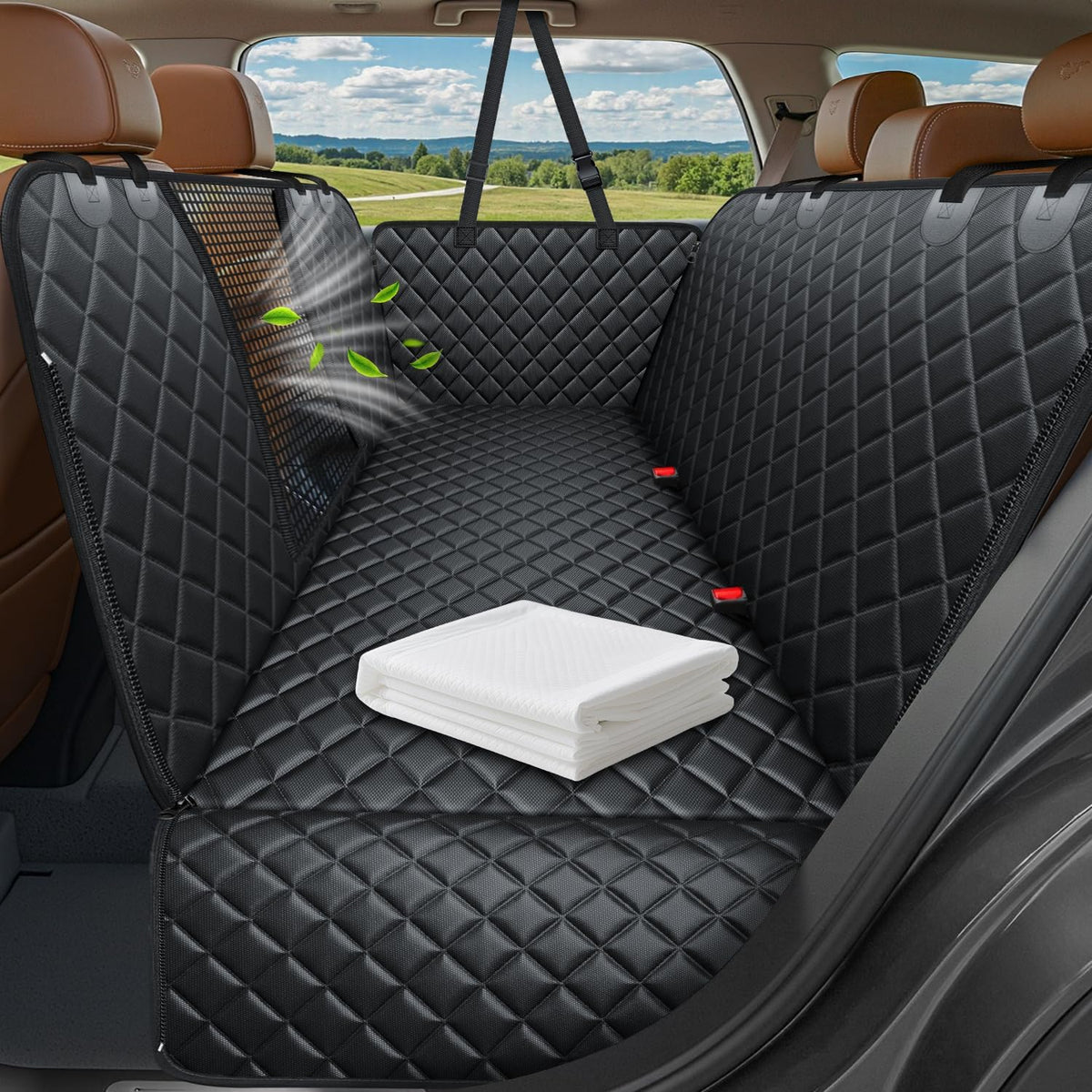 Dog Car Seat Cover for Back Seat, Waterproof Hammock for Car & SUV