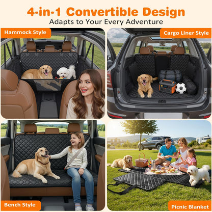 Dog Car Seat Cover for Back Seat, Waterproof Hammock for Car & SUV
