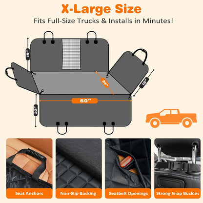 Dog Car Seat Cover for Back Seat, Waterproof Hammock for Car & SUV