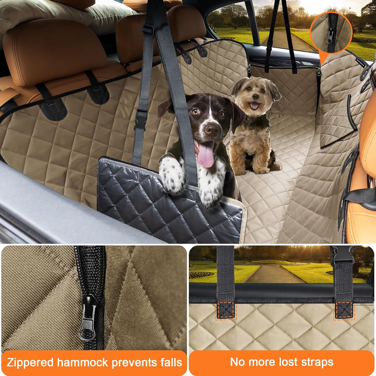 Dog Car Seat Cover for Back Seat, Waterproof Hammock for Car & SUV