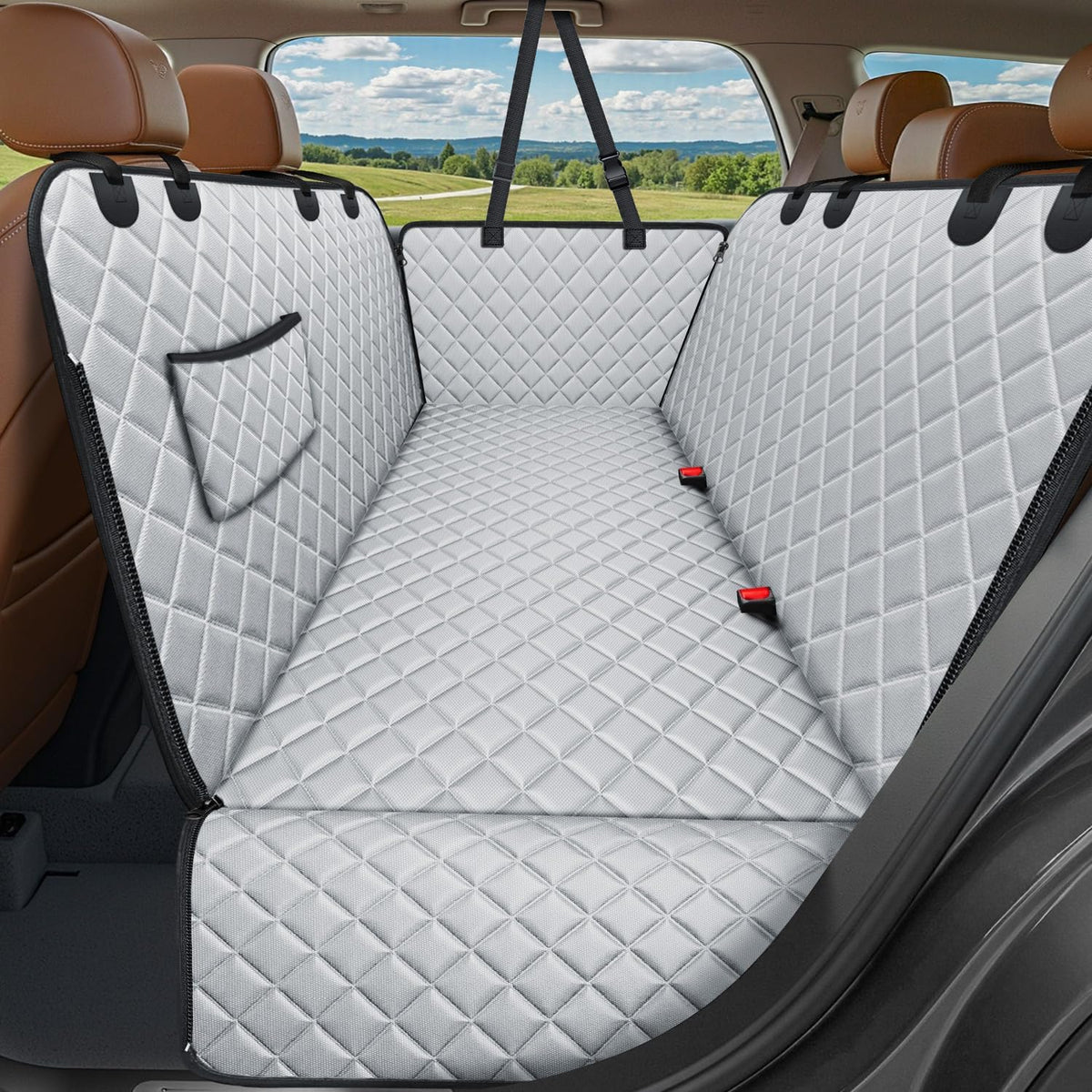 Dog Car Seat Cover for Back Seat, Waterproof Hammock for Car & SUV