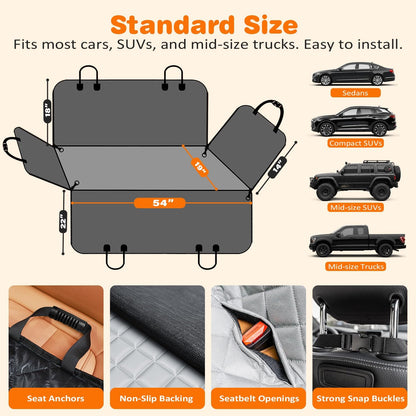 Dog Car Seat Cover for Back Seat, Waterproof Hammock for Car & SUV